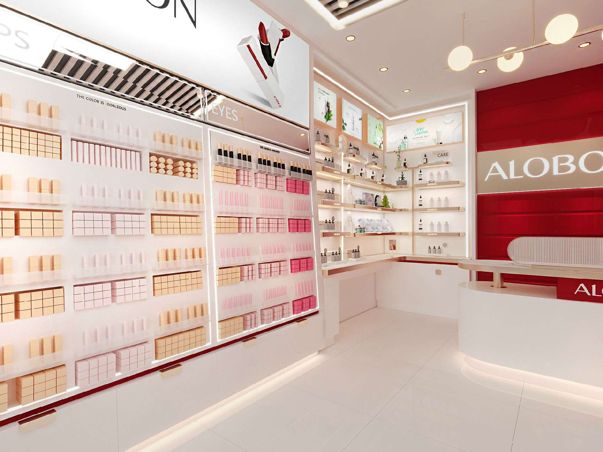 鄭州商場(chǎng)化妝品店裝修設(shè)計(jì)效果圖