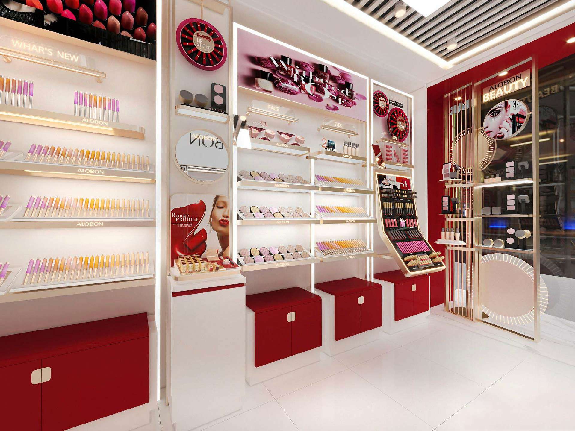鄭州商場(chǎng)化妝品店裝修設(shè)計(jì)效果圖