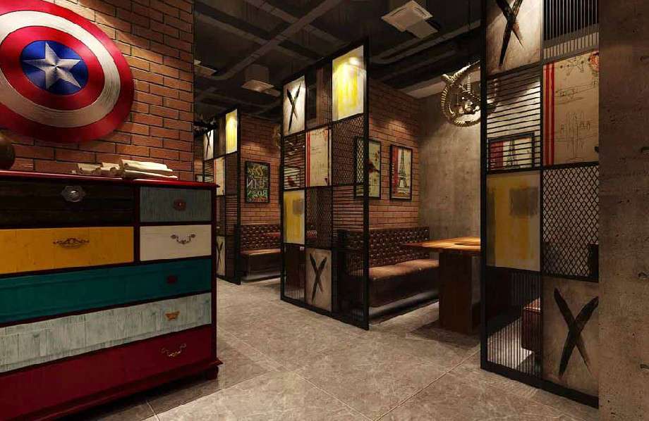炎炎燒烤店裝修設(shè)計效果圖