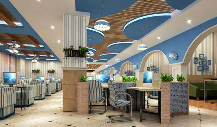 地中海風(fēng)格網(wǎng)咖裝修設(shè)計圖