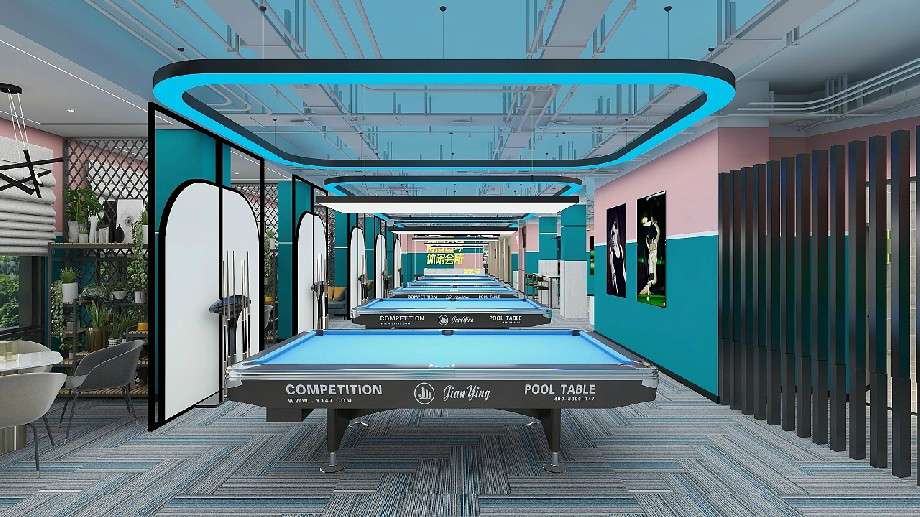 鄭州臺(tái)球俱樂部裝修設(shè)計(jì)效果圖