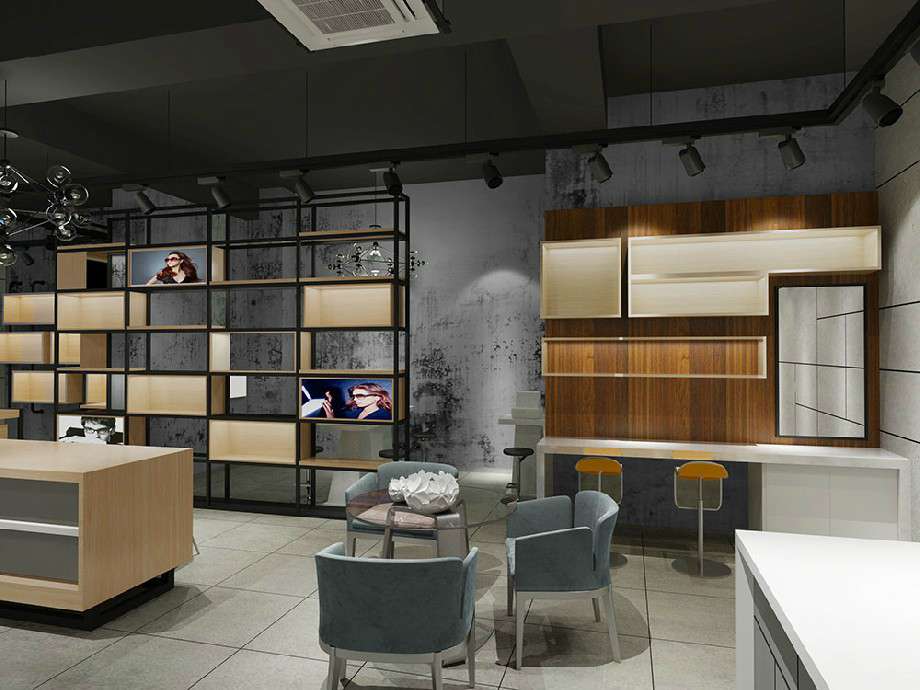 工業(yè)風眼鏡店裝修設計效果圖