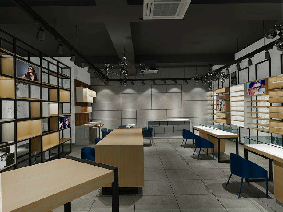 工業(yè)風眼鏡店裝修設計效果圖