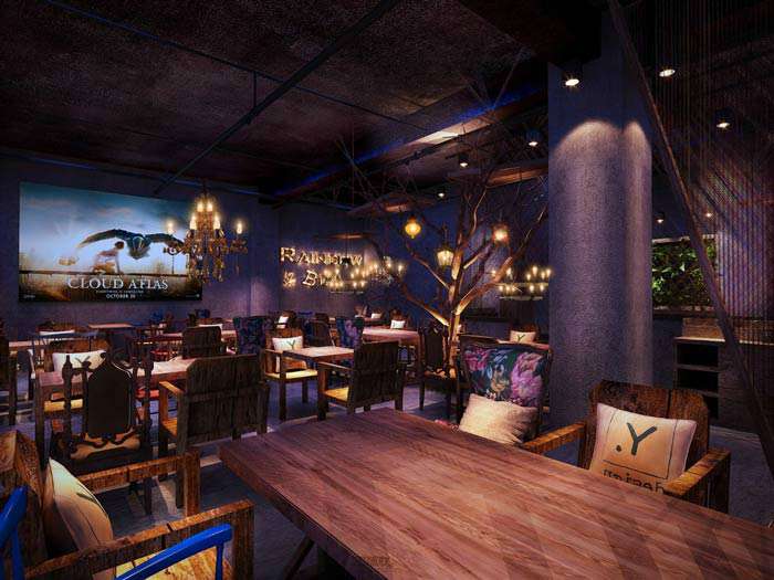 工業(yè)風燒烤店裝修設(shè)計效果圖