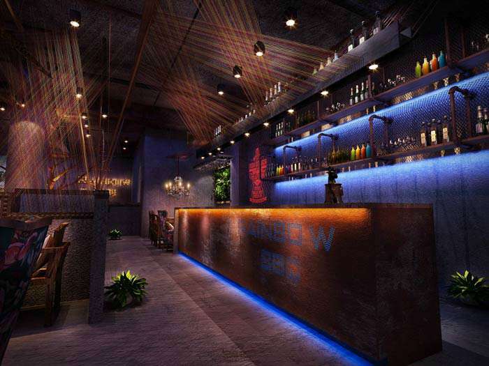 工業(yè)風燒烤店裝修設(shè)計效果圖