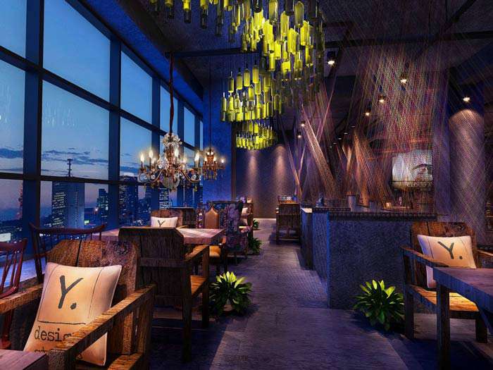 工業(yè)風燒烤店裝修設(shè)計效果圖