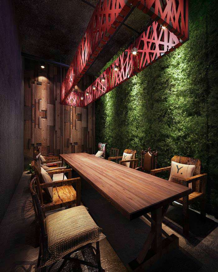 工業(yè)風燒烤店裝修設(shè)計效果圖