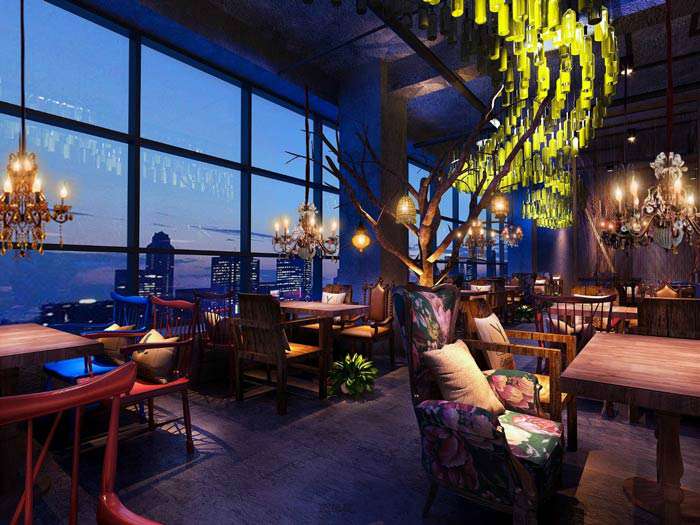 工業(yè)風燒烤店裝修設(shè)計效果圖