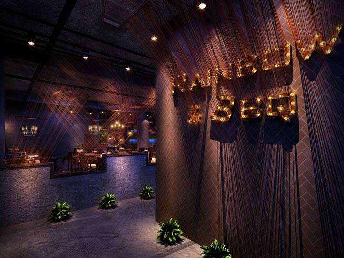 工業(yè)風燒烤店裝修設(shè)計效果圖