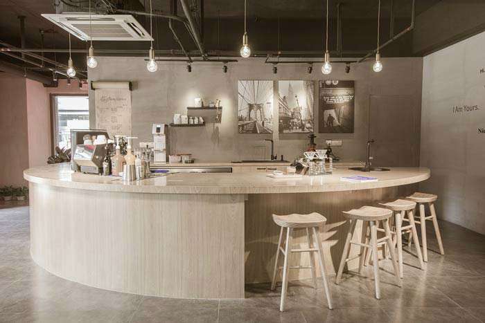 舒適簡潔的咖啡店裝修設(shè)計效果圖