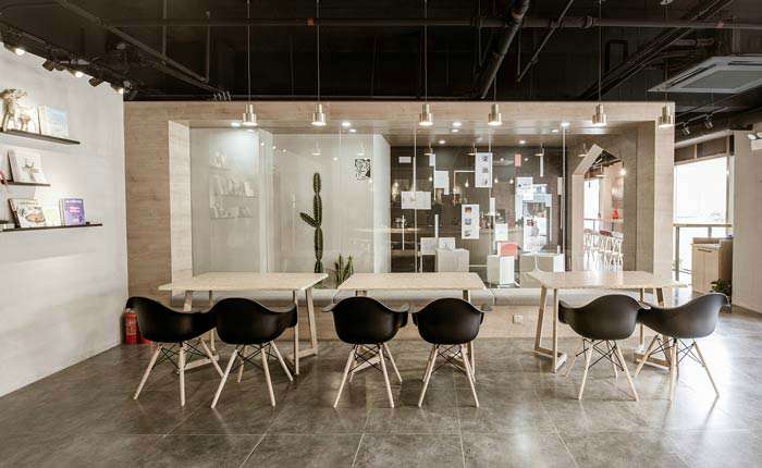 舒適簡潔的咖啡店裝修設(shè)計效果圖