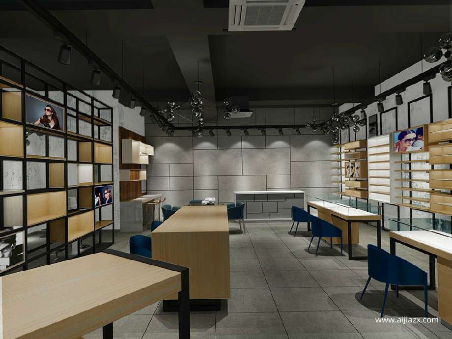 工業(yè)風眼鏡店室內裝修效果圖
