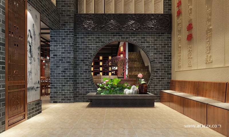 中式主題火鍋店設(shè)計效果圖
