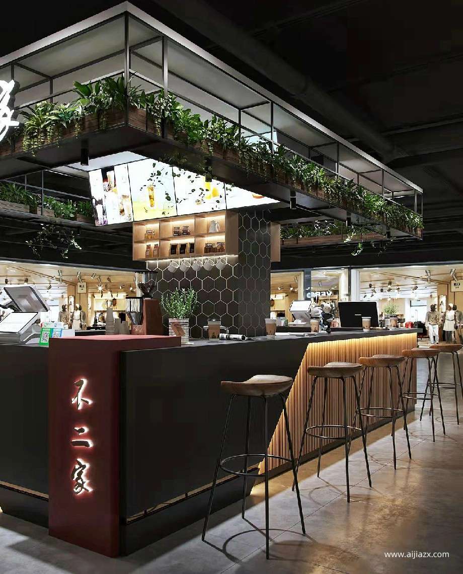 美食廣場特色小吃涼皮店設(shè)計裝修效果圖