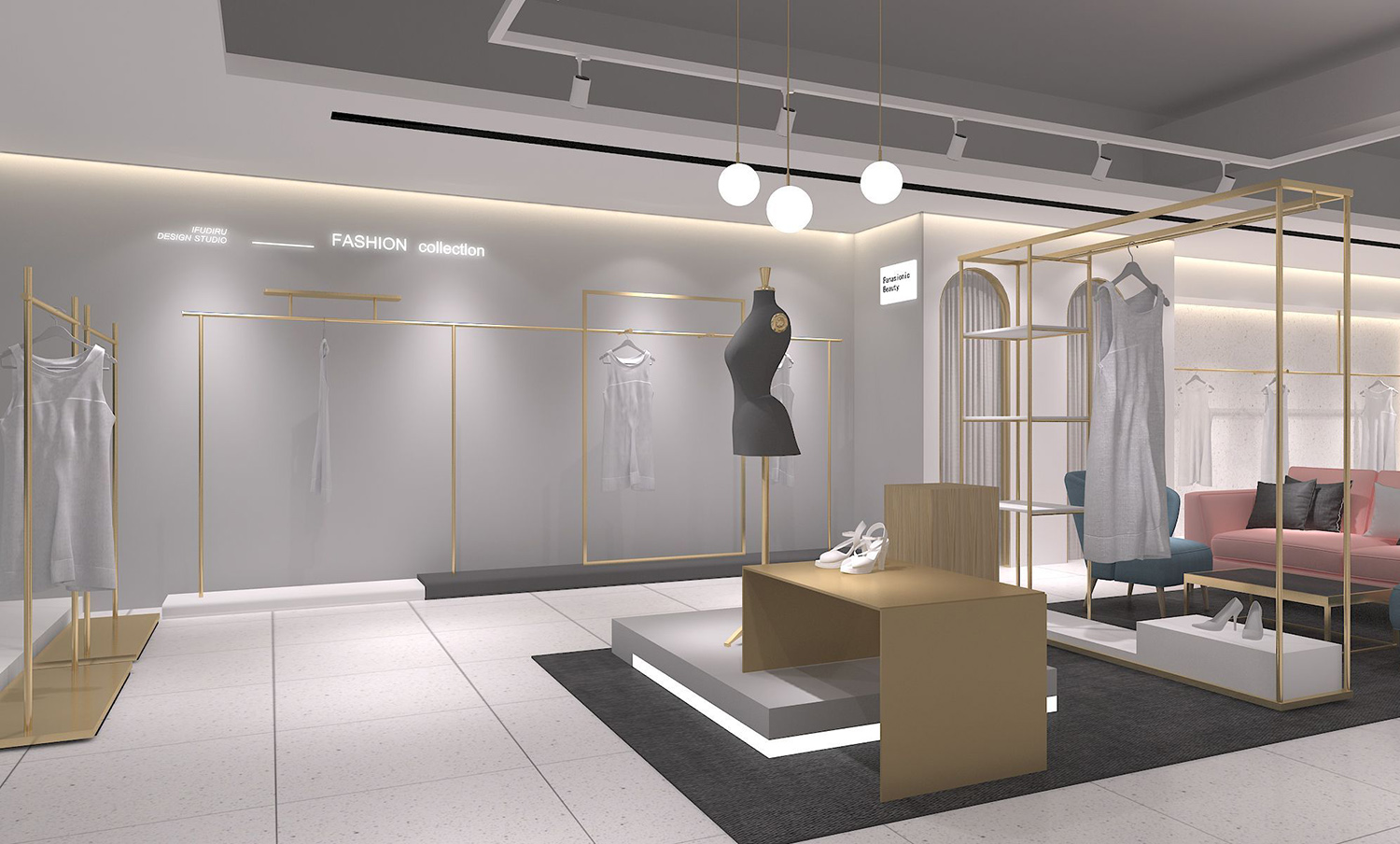 鄭州女士服裝專(zhuān)賣(mài)店鋪裝修設(shè)計(jì)