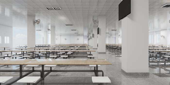 400m2鄭州學(xué)校食堂設(shè)計效果圖