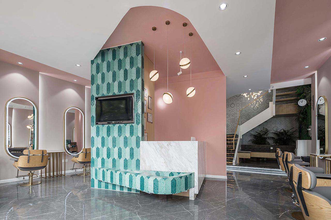 320平米鄭州美發(fā)店面設(shè)計裝修效果圖