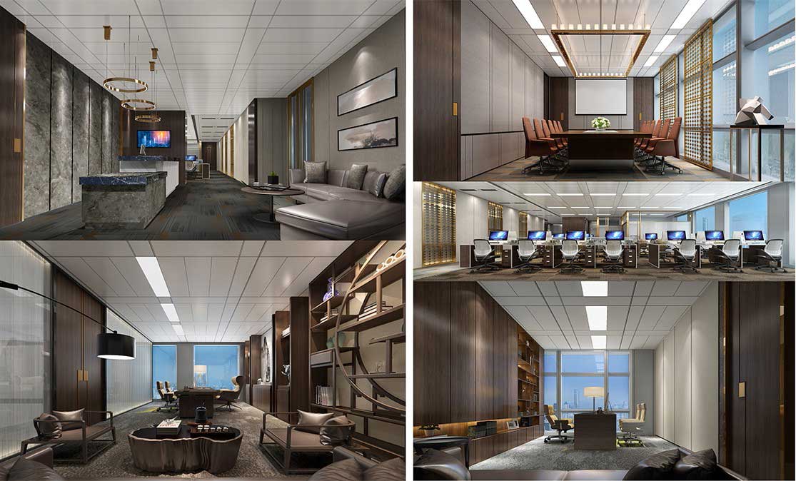 600平米現(xiàn)代辦公室裝修設計效果圖