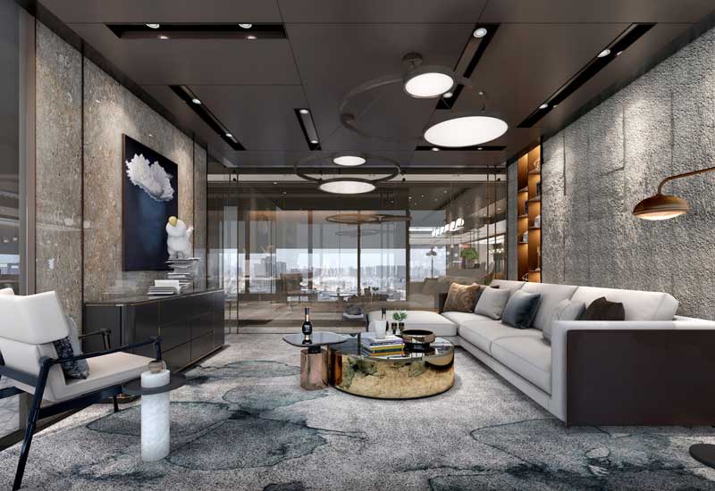 1300平米置業(yè)公司辦公室裝修設(shè)計效果圖