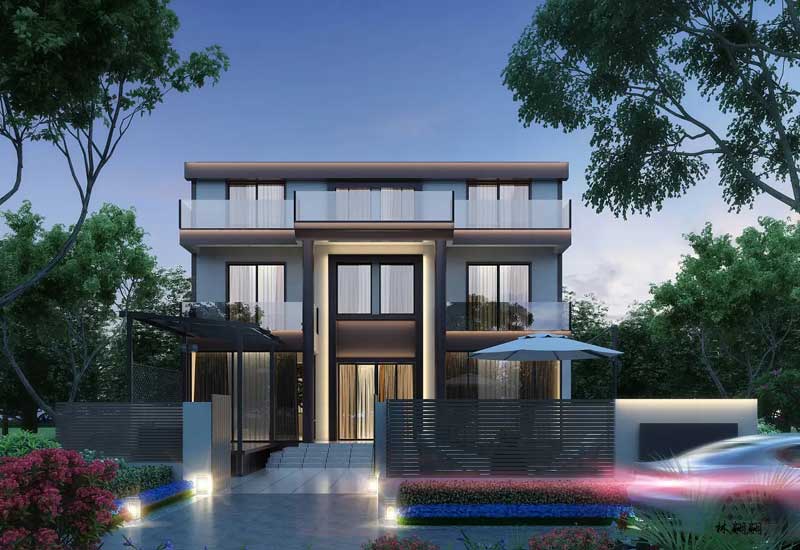 鄭州別墅外觀設(shè)計,室外裝飾效果圖