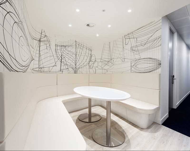 現(xiàn)代簡約800平米辦公室裝修設計效果圖