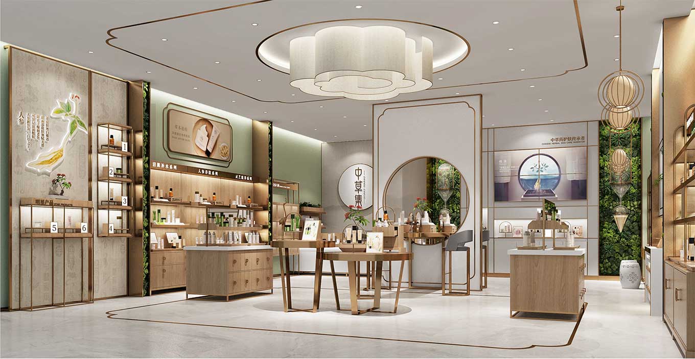 鄭州護(hù)膚品專賣店設(shè)計(jì)裝修效果圖