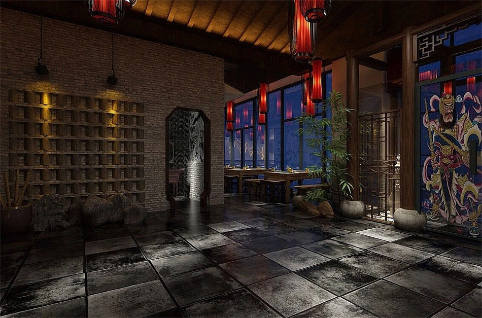 鄭州火鍋店裝修設(shè)計(jì)-650平米火鍋店裝修效果圖