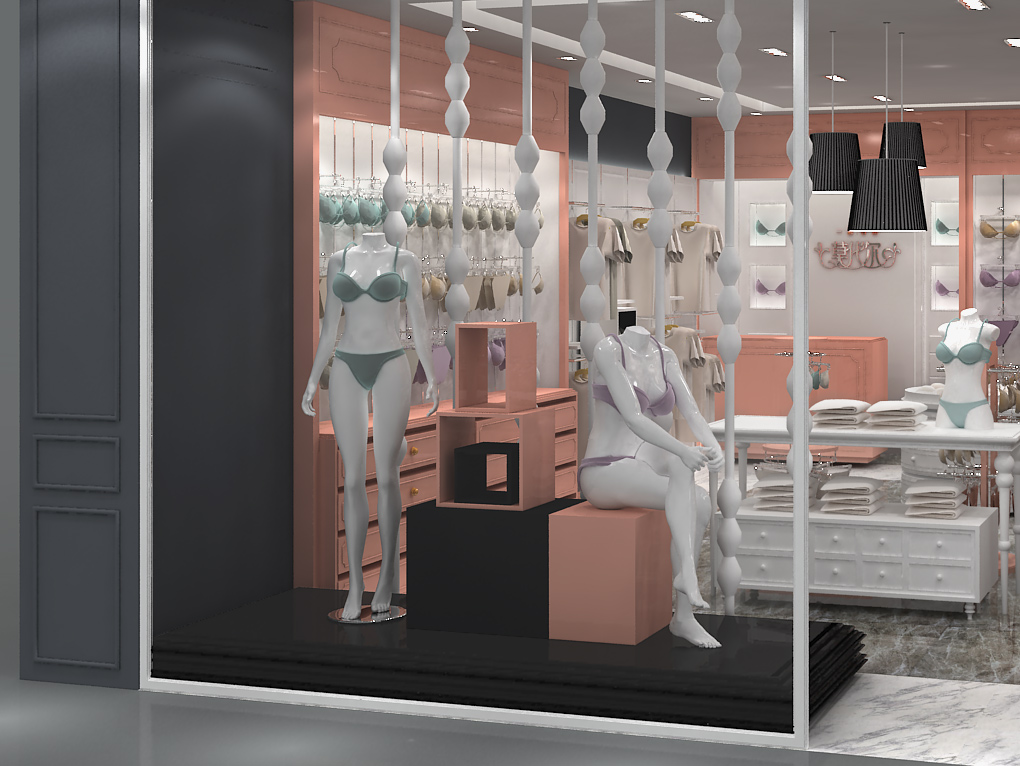 65平米品牌內(nèi)衣店設計裝修效果圖