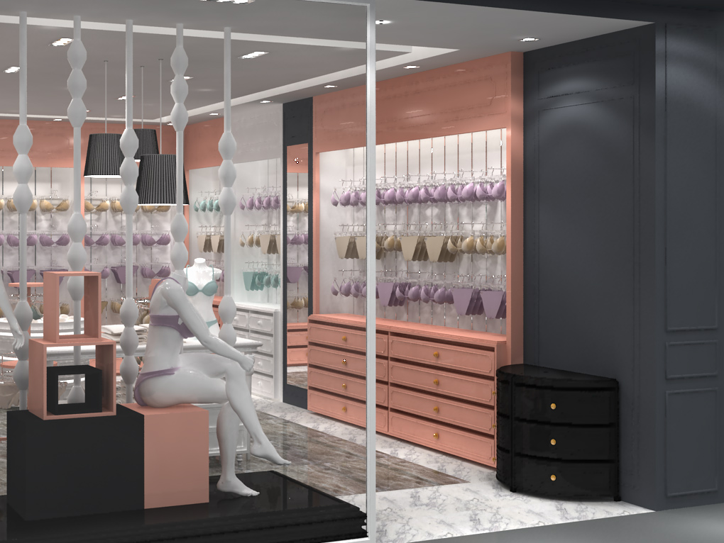 65平米品牌內(nèi)衣店設計裝修效果圖