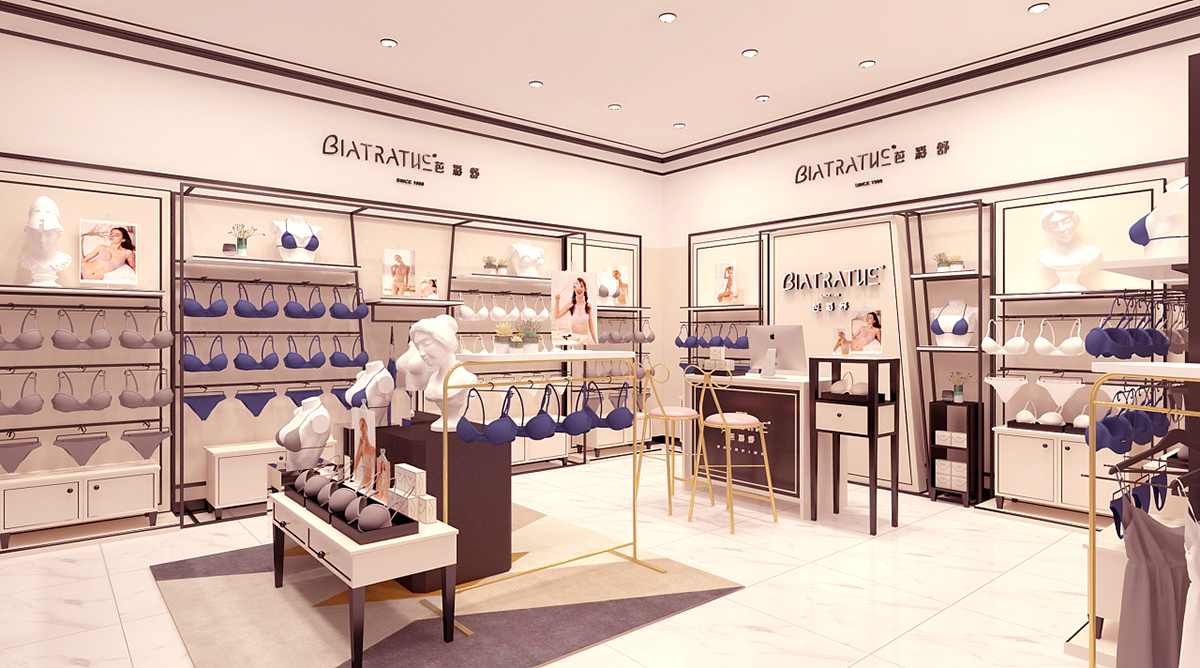 35平米鄭州內(nèi)衣店設計,內(nèi)衣店裝修效果圖