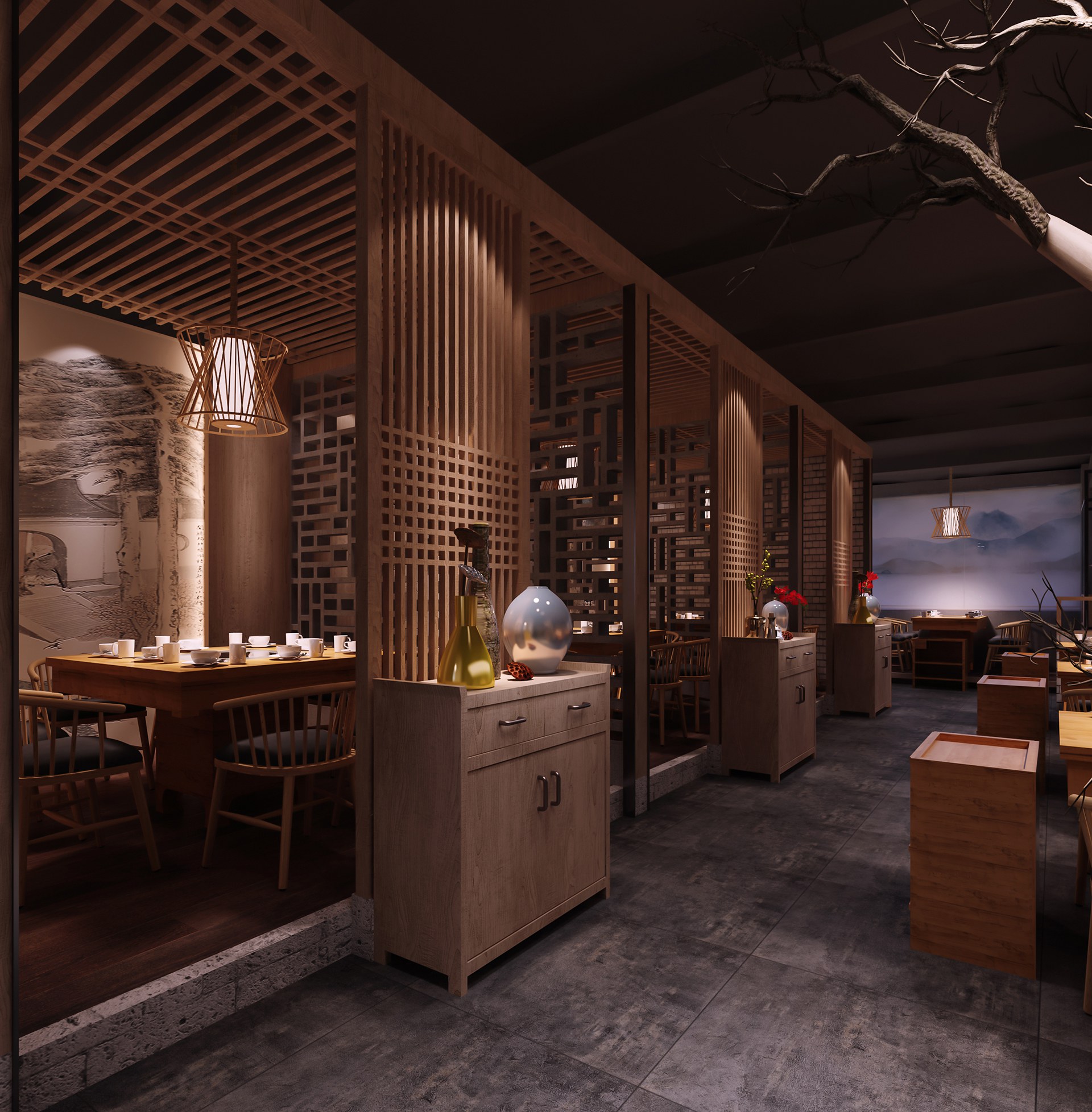 320平米火鍋餐飲店裝修設(shè)計效果圖