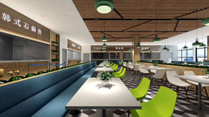 1600平米員工食堂裝修設(shè)計效果圖