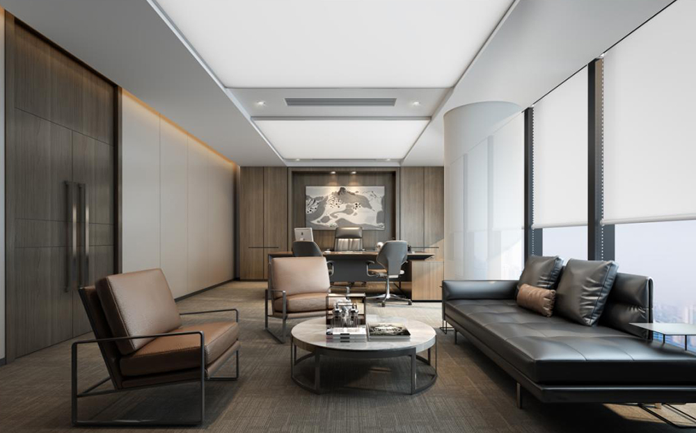 300平米實(shí)業(yè)公司辦公室設(shè)計(jì)效果圖