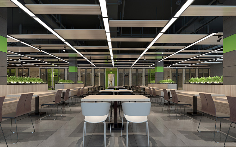 1000平方產(chǎn)業(yè)園員工食堂裝修設計效果圖