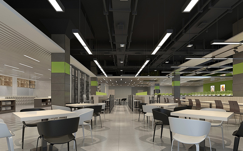 1000平方產(chǎn)業(yè)園員工食堂裝修設計效果圖
