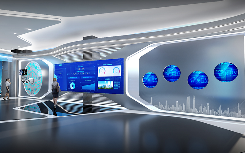 1000平米企業(yè)數(shù)字展廳設計效果圖