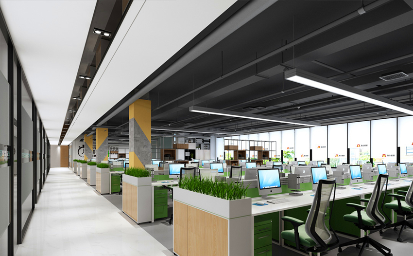 1100平米金融辦公空間裝飾設(shè)計效果圖