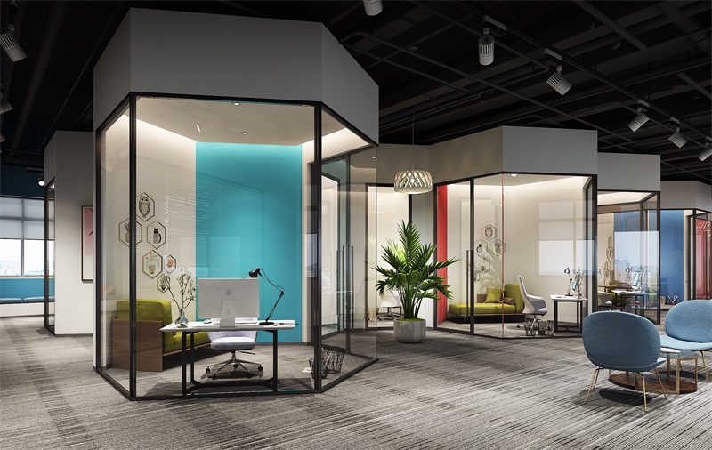 500平網(wǎng)紅直播辦公空間設計效果圖