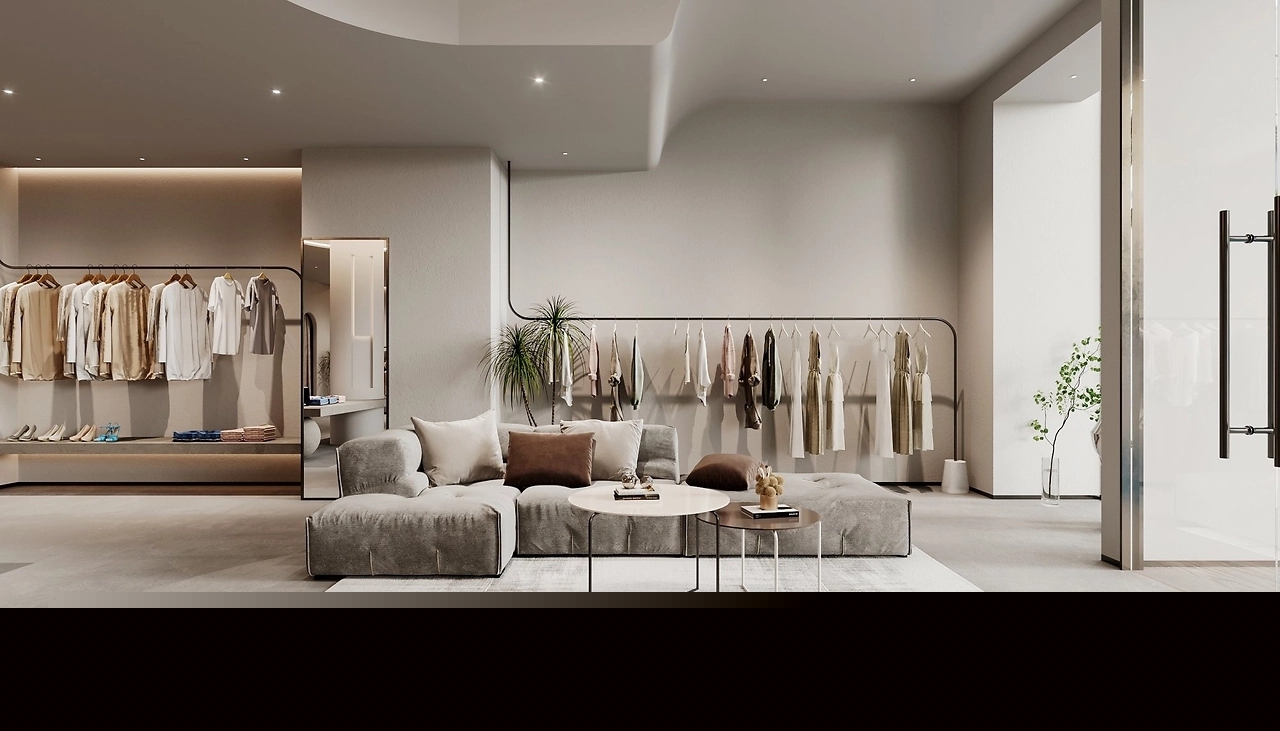 400平米侘寂風(fēng)服裝店裝修設(shè)計(jì)效果圖