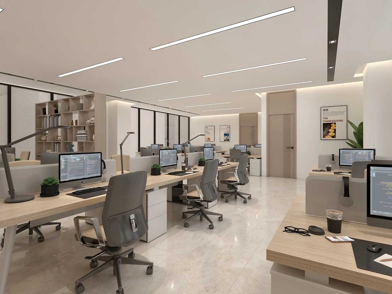1000平米寫字樓辦公裝修設(shè)計效果圖