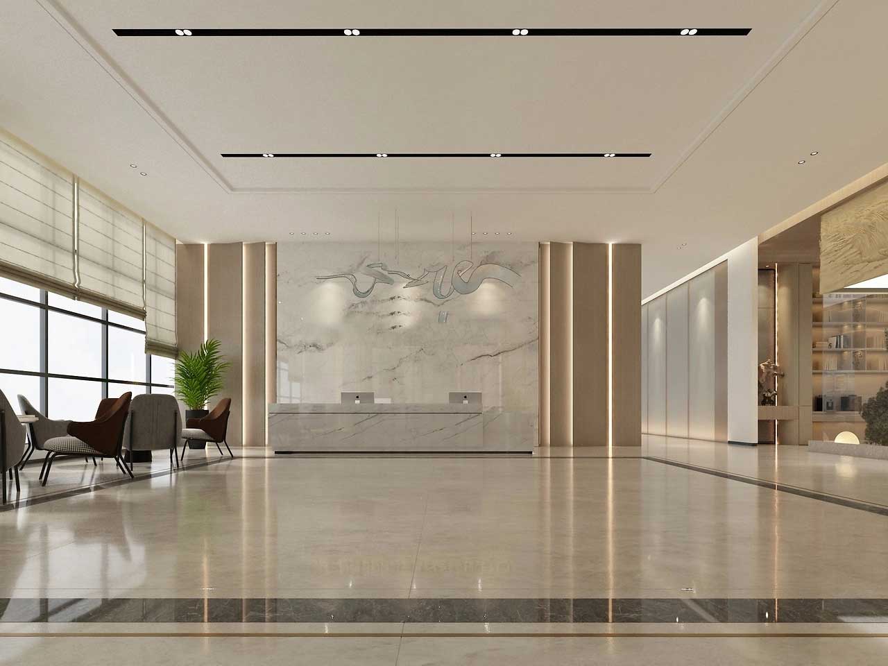 1000平米寫字樓辦公裝修設(shè)計效果圖