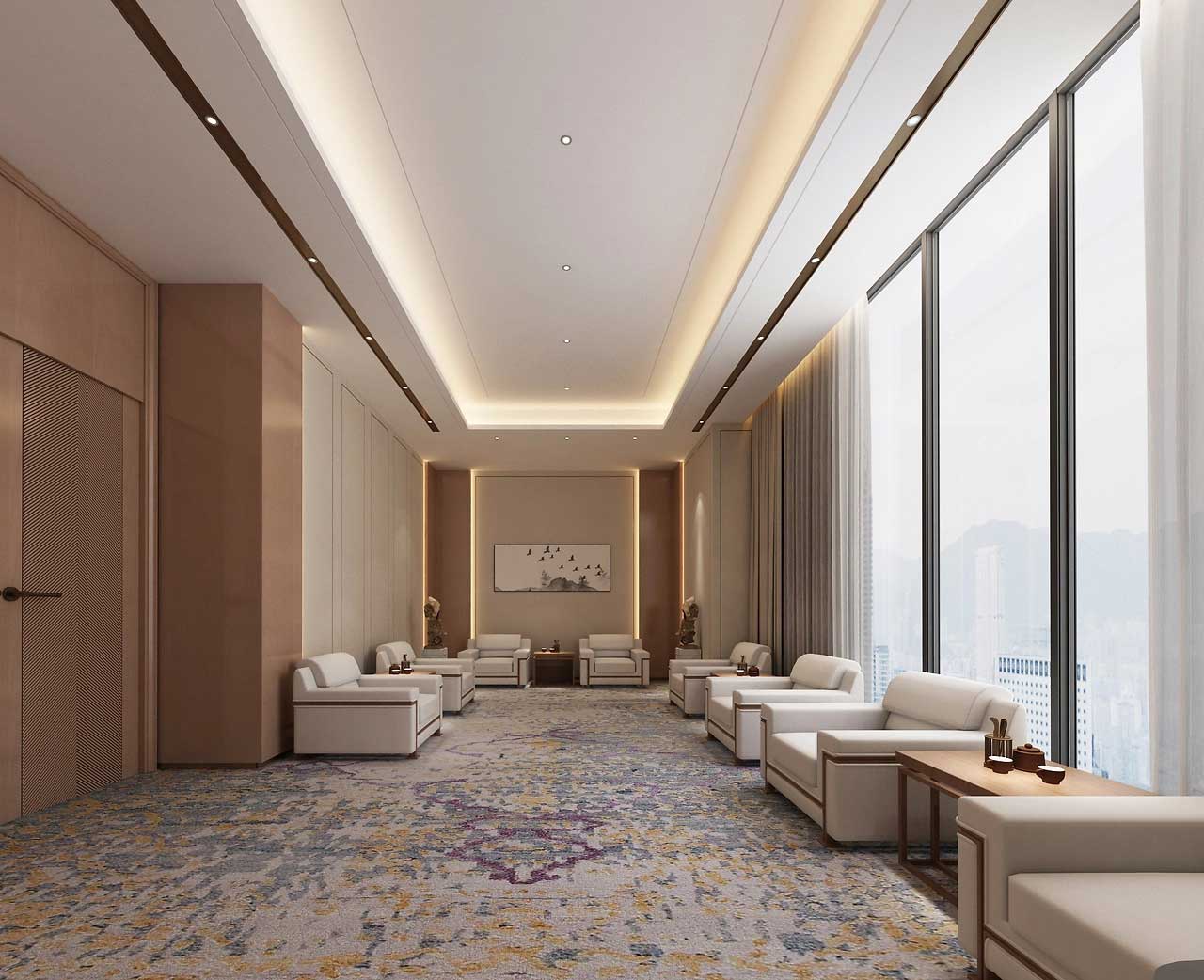 1000平米寫字樓辦公裝修設(shè)計效果圖