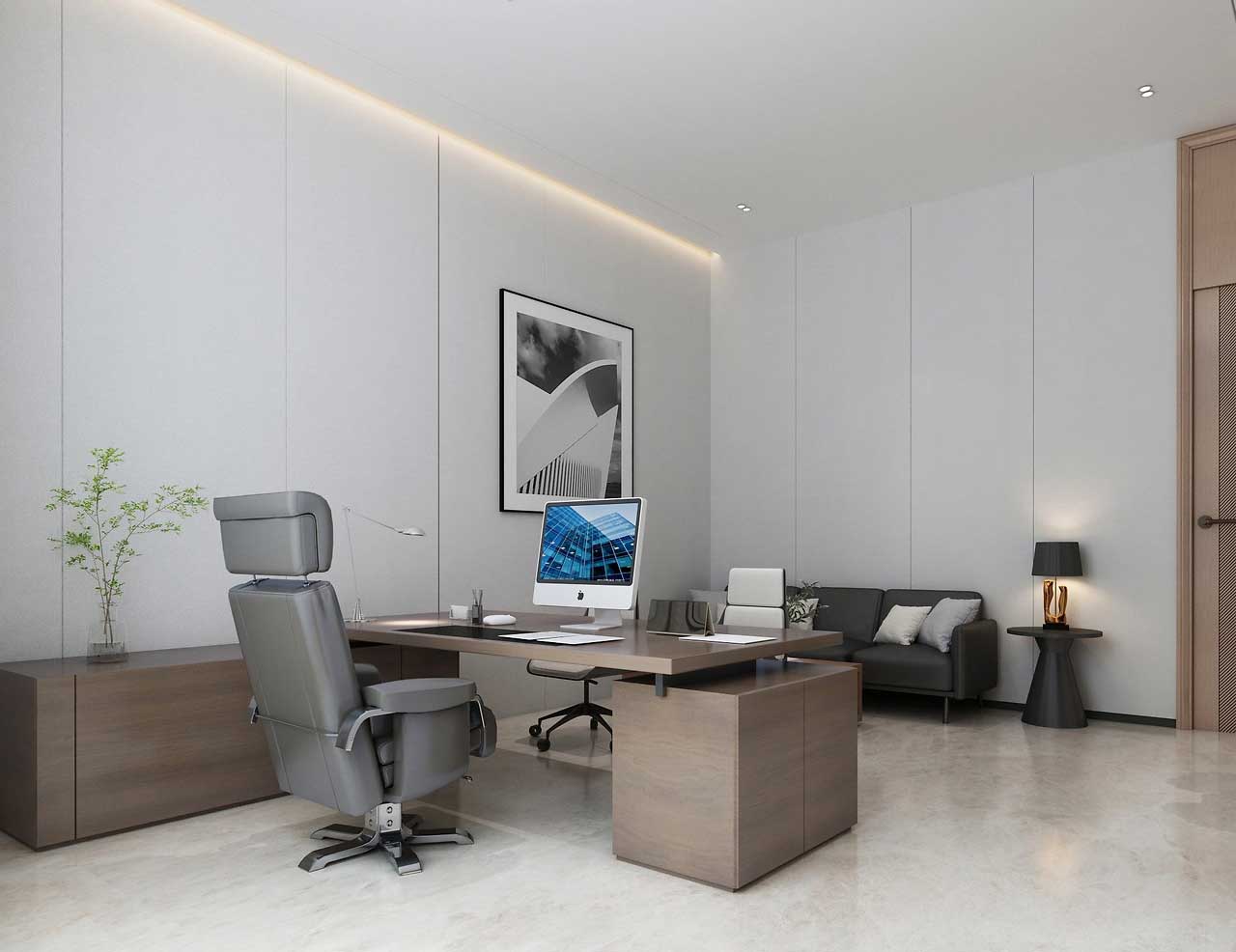 1000平米寫字樓辦公裝修設(shè)計效果圖