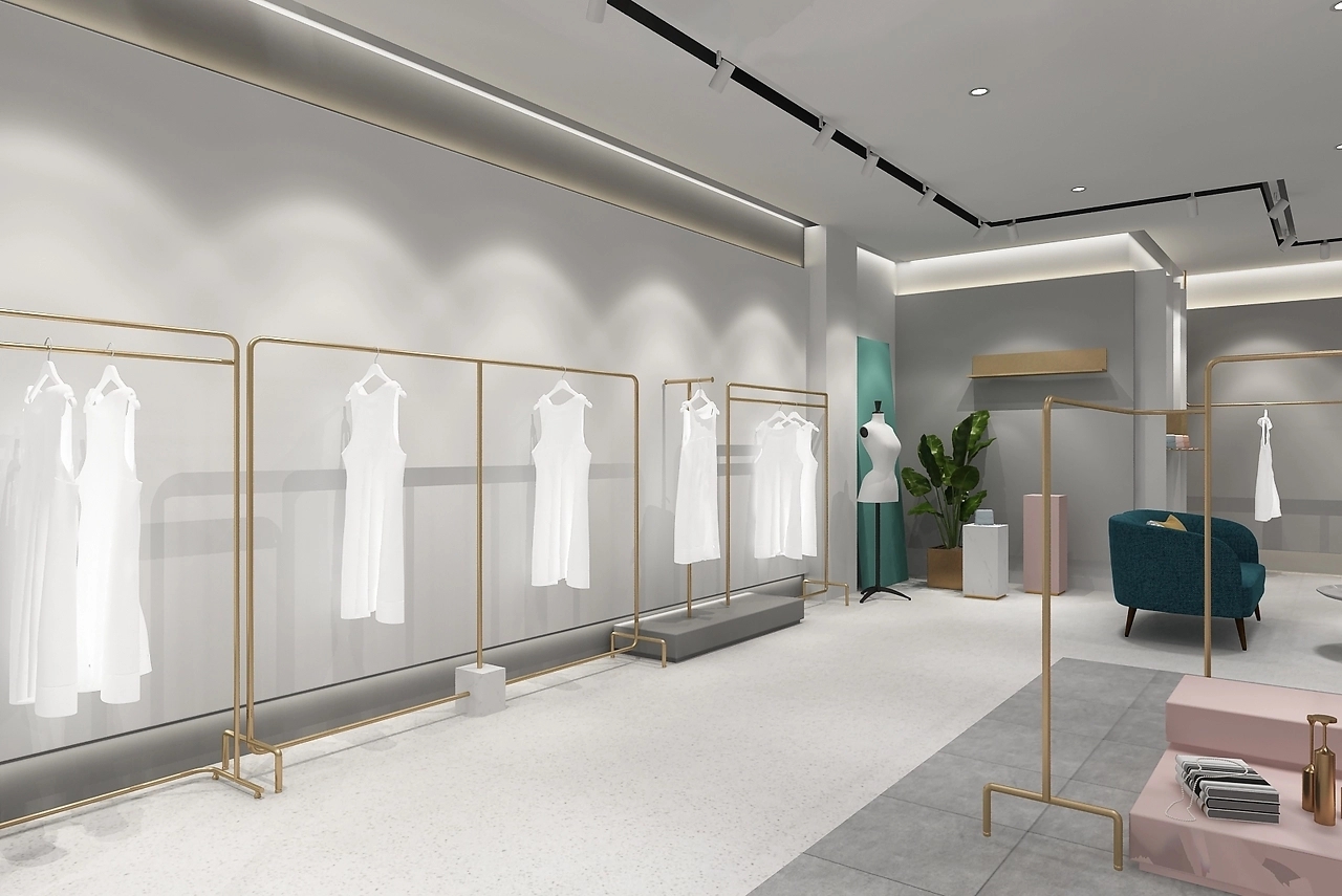 150平米商場女裝專賣店裝修設(shè)計(jì)效果圖
