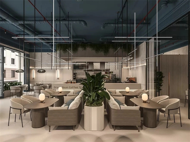 120平米時尚咖啡館設(shè)計(jì)效果圖