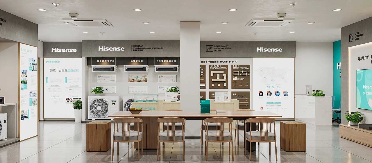 185平米空調(diào)專賣店裝修設(shè)計效果圖