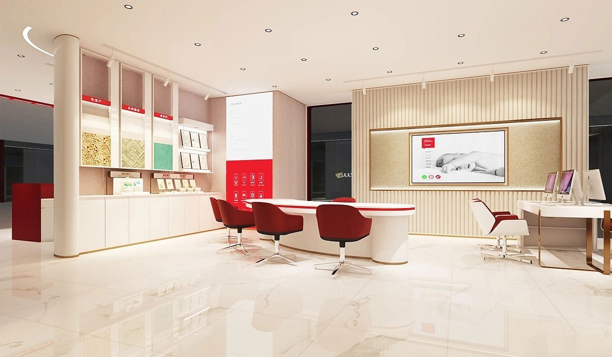 164平米鄭州墻布專賣店裝修設(shè)計效果圖