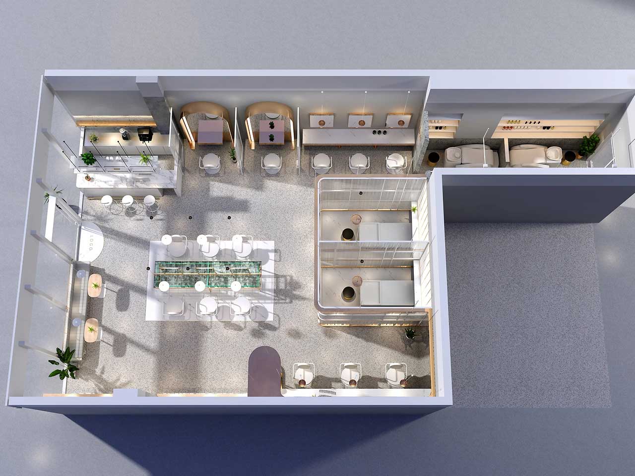 125平米鄭州美容美發(fā)店面裝修設(shè)計(jì)效果圖