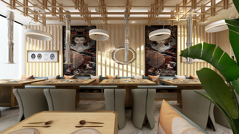 300平米鄭州烤肉店裝修設(shè)計效果圖