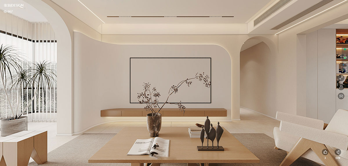 陽光城檀悅129平米奶油風(fēng)格四居室裝修效果圖